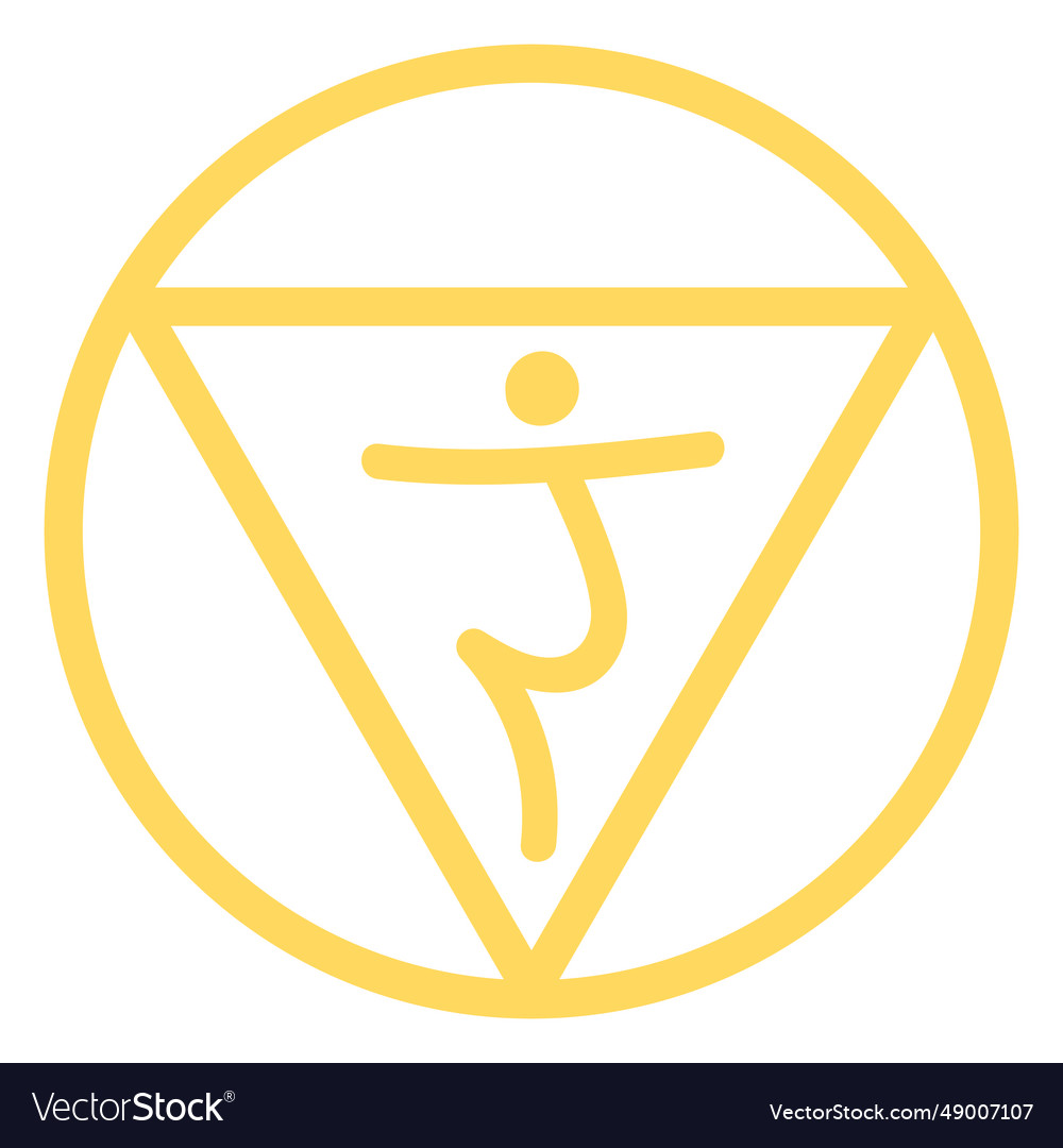 Solar plexus chakra line icon
