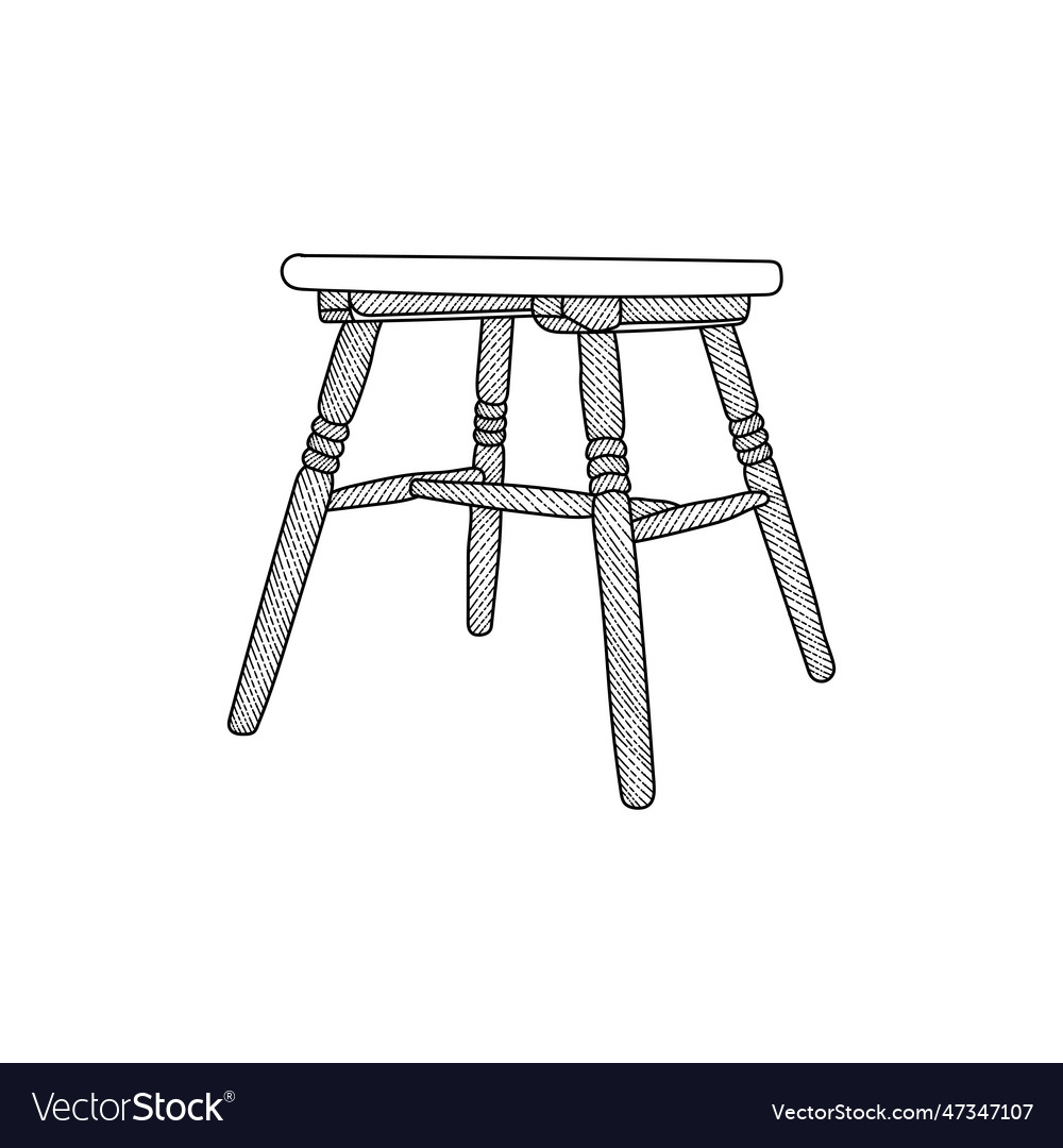 Tabouret furniture design line logo Royalty Free Vector