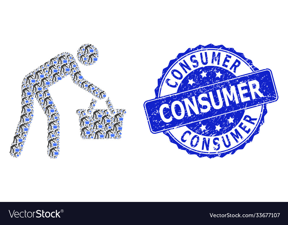 Textured consumer round seal and recursion tired Vector Image Textured consumer round seal and recursion tired