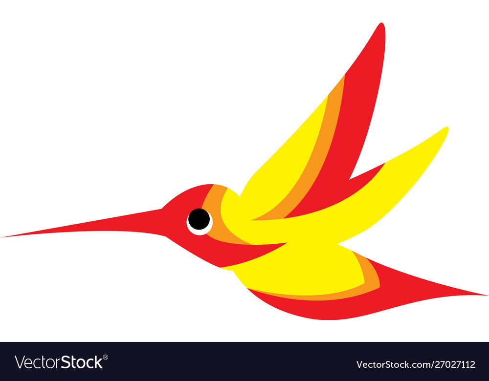 A flying colorful hummingbird or colibri vector image