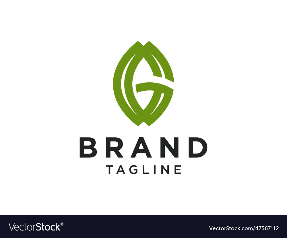 Abstract initial letter g line logo flat