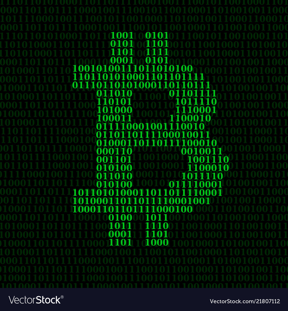Abstract sign bitcoin of binary code vector image Abstract sign bitcoin of binary code