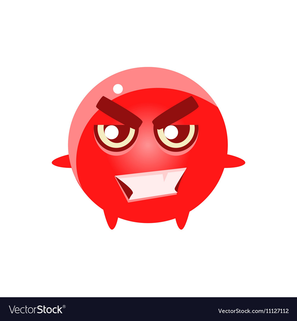 Bad smiling round character emoji