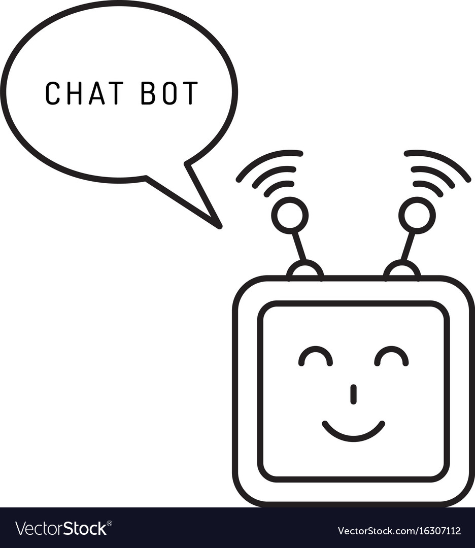 Chatbot face outline icon