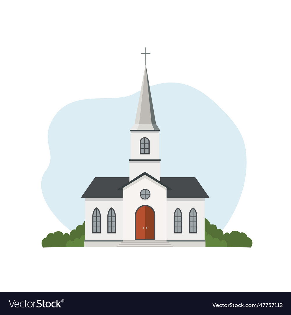 Church building isolated on white background Vector Image