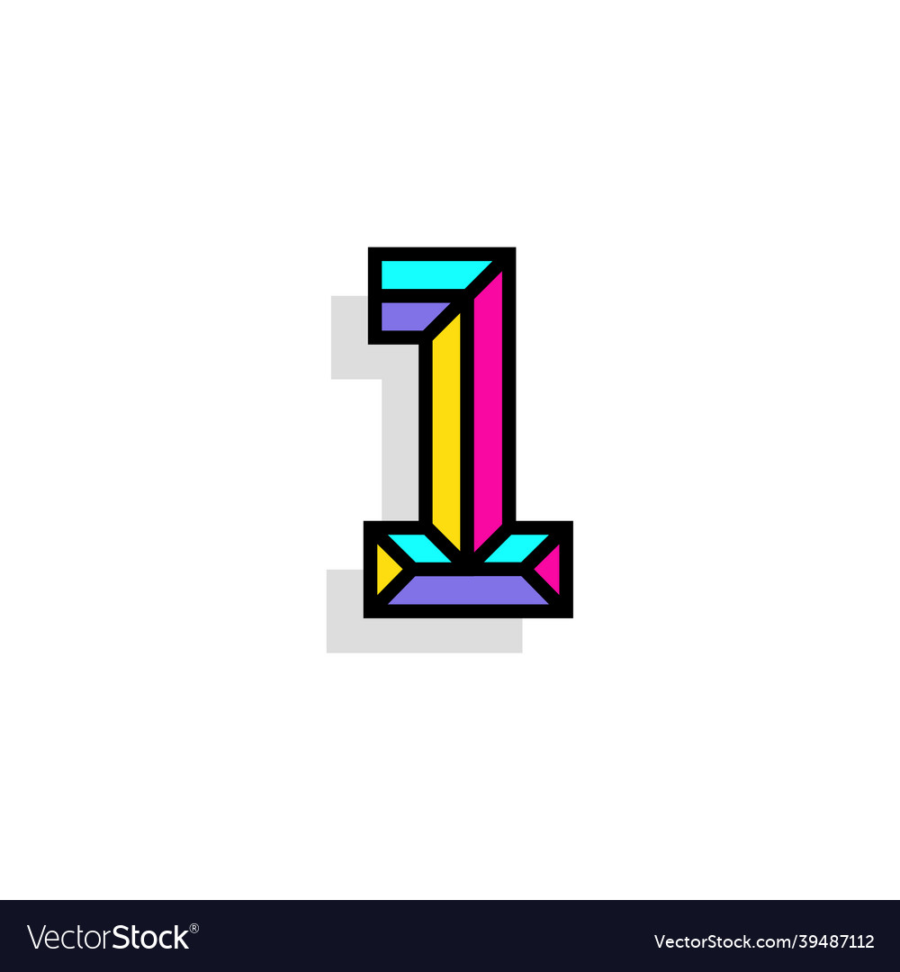 Colorful chisel number 1 vector image Colorful chisel number 1