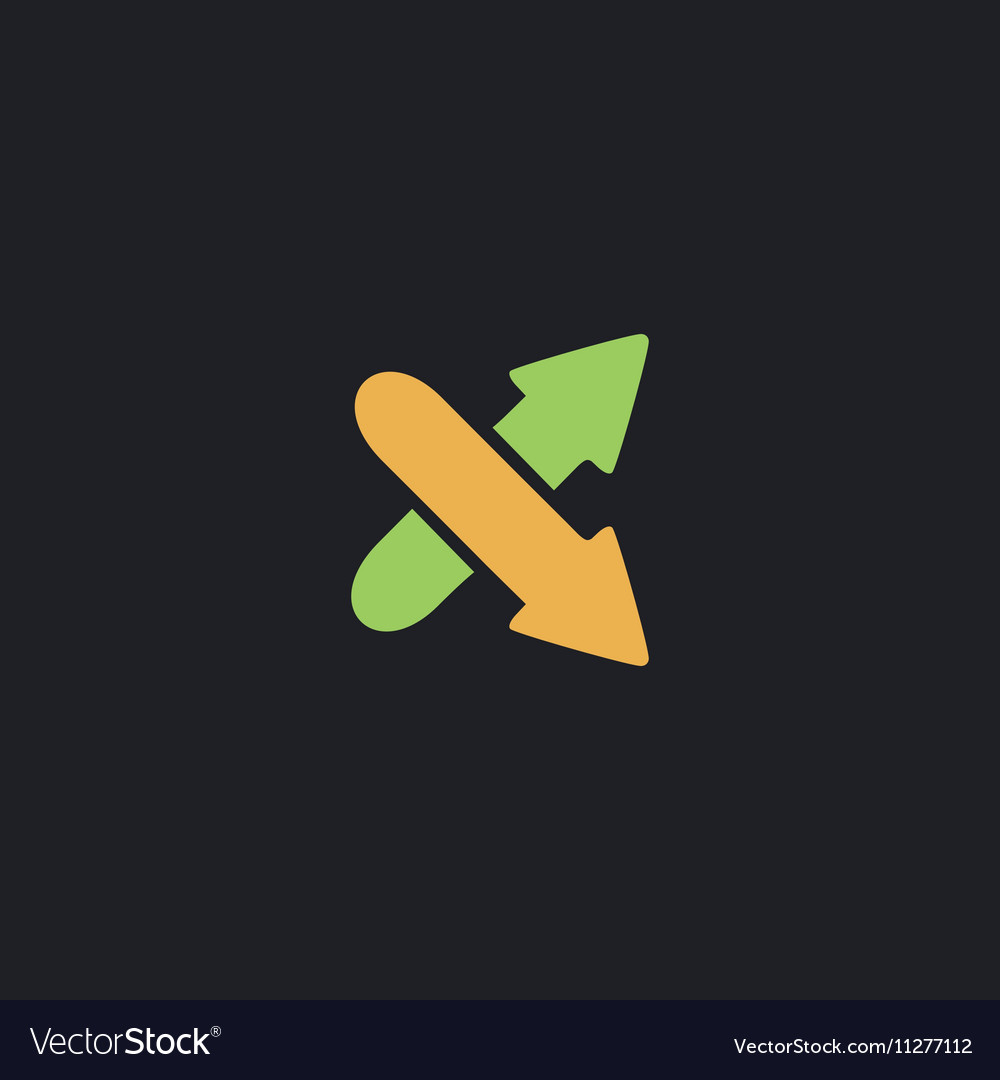 Crossing arrow computer symbol