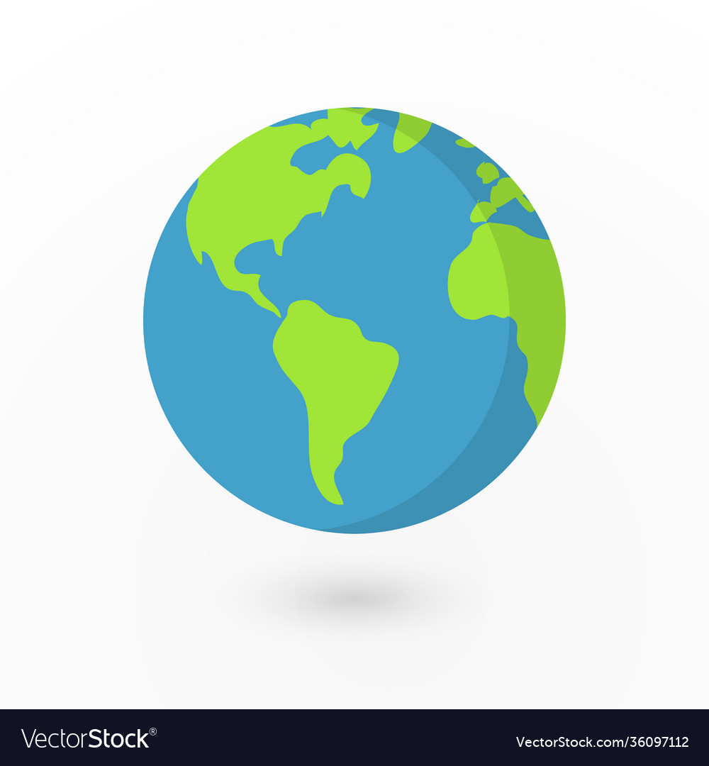 Earth planet web icon flat design for your project