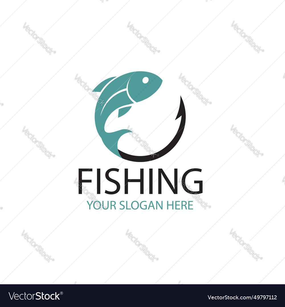 Fishing hook and fish Royalty Free Vector Image