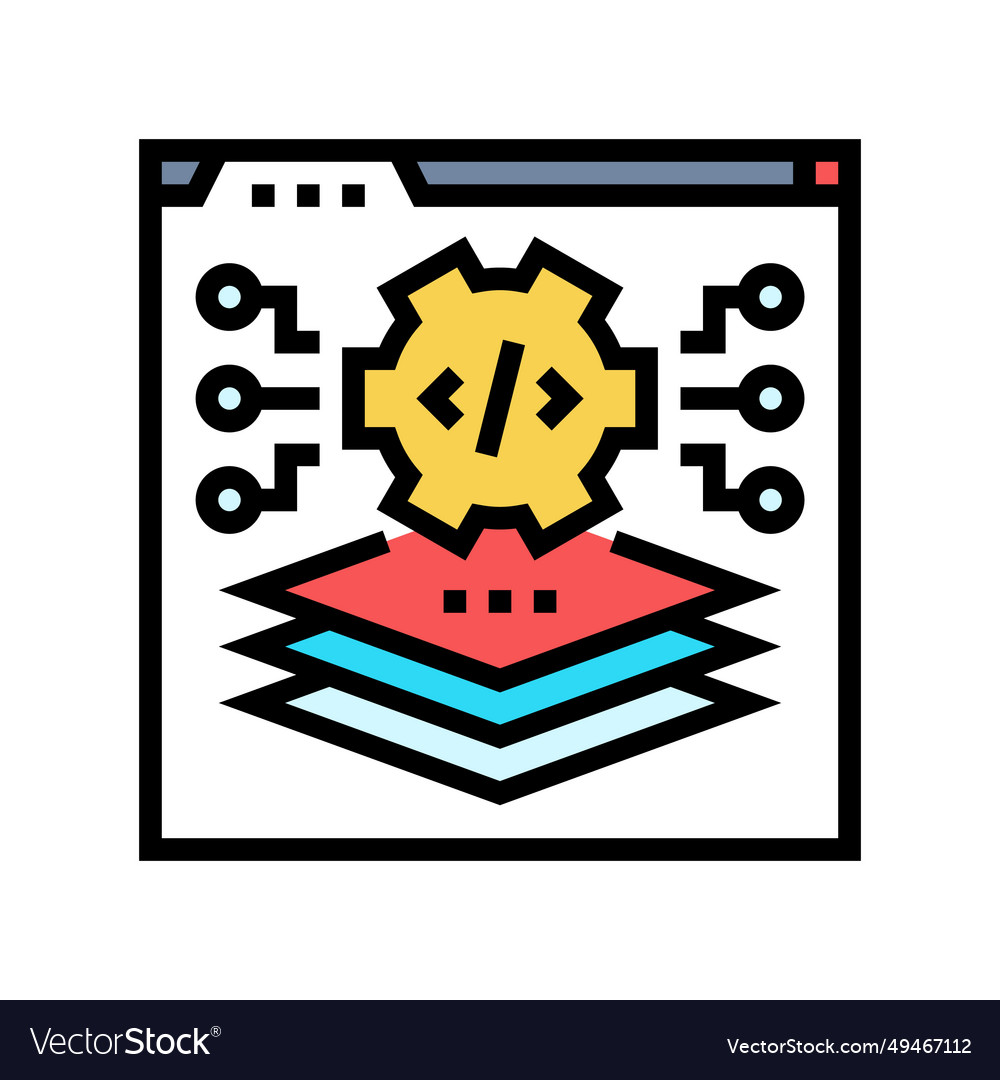 Full stack development software color icon vector image Full stack development software color icon