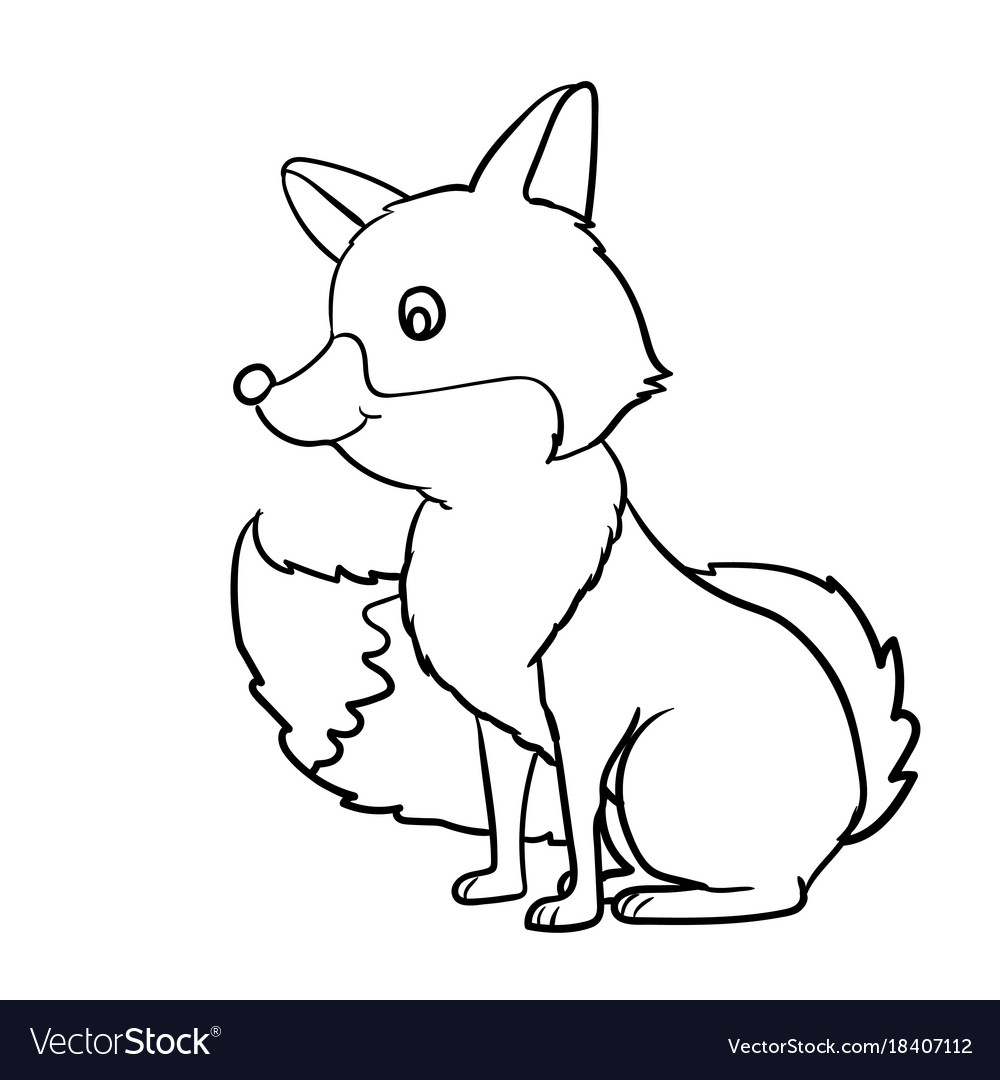 Hand drawn fox cartoon Royalty Free Vector Image