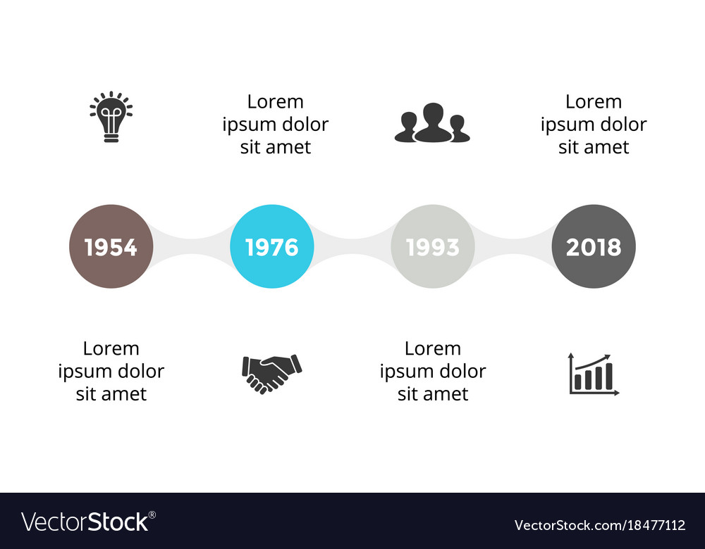 Metaball timeline infographic diagram Royalty Free Vector