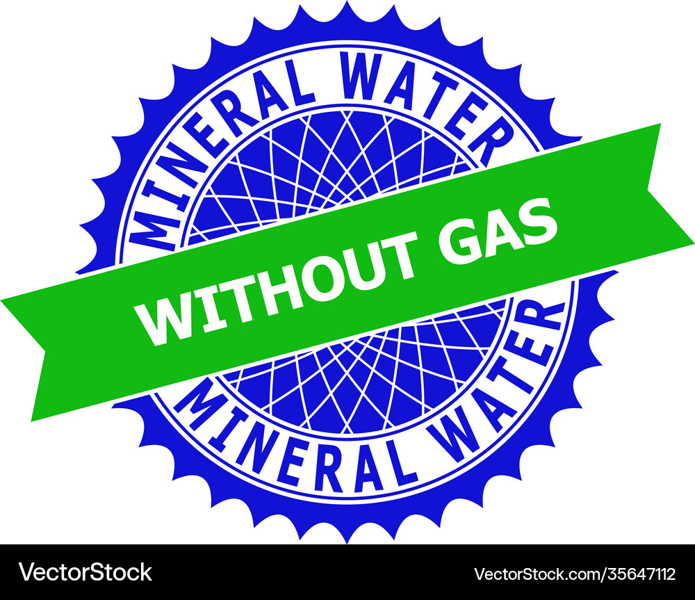 Mineral water without gas bicolor clean rosette Vector Image