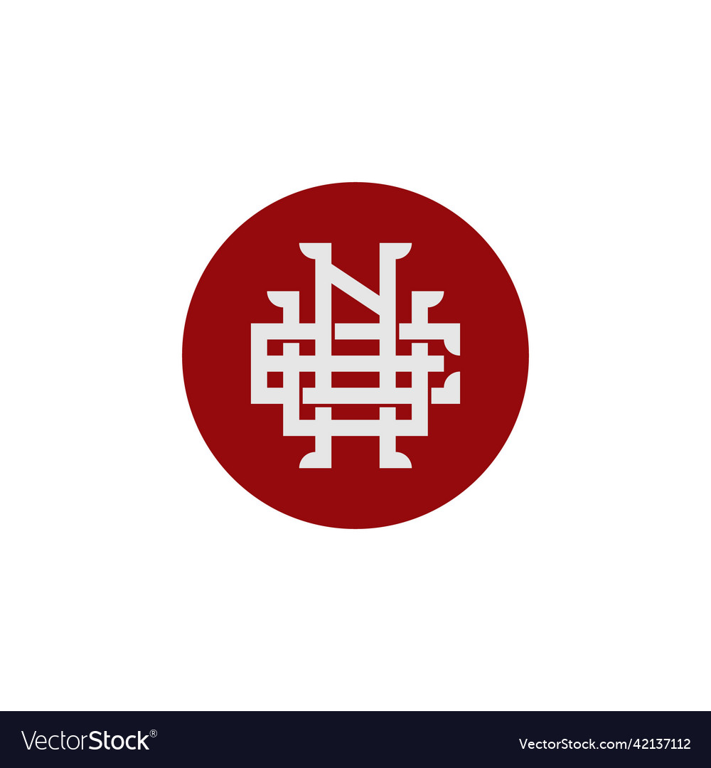 Monogram e n u with elegant color