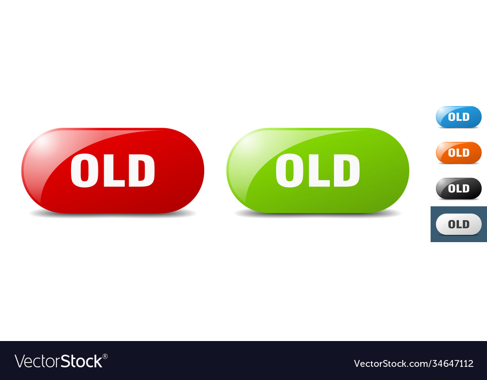 Old button key sign push set
