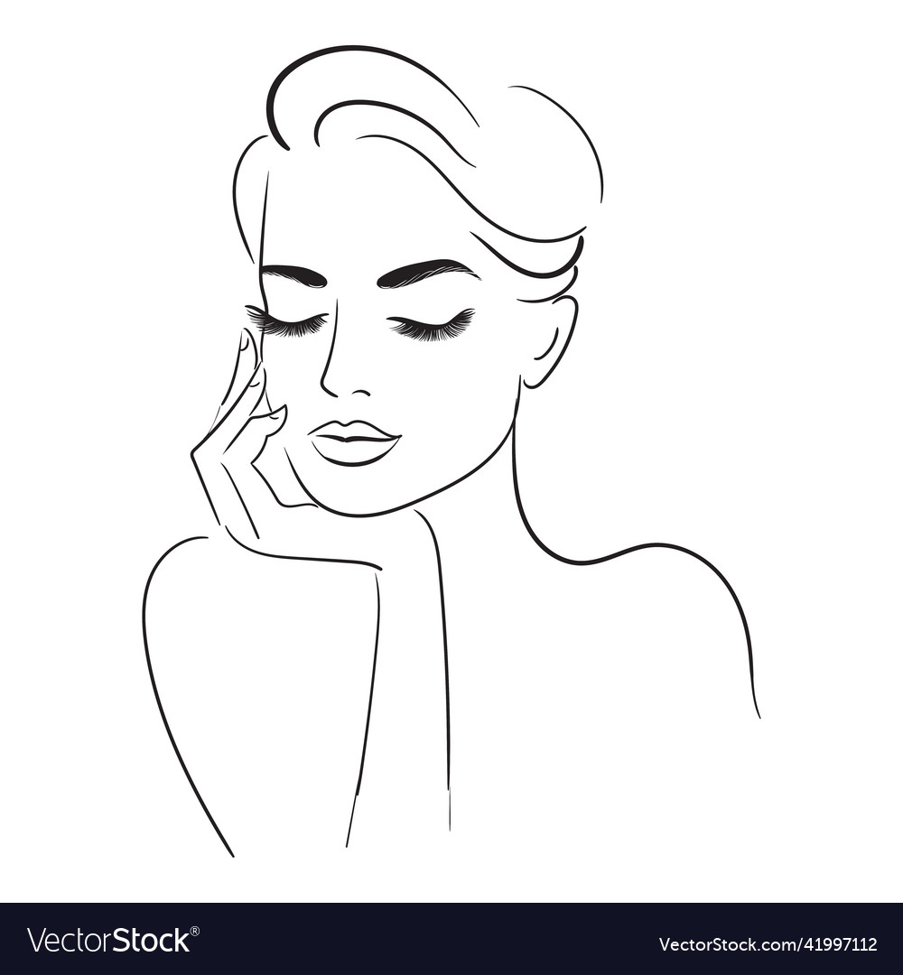 Portrait of a beautiful womanbeauty logo Vector Image