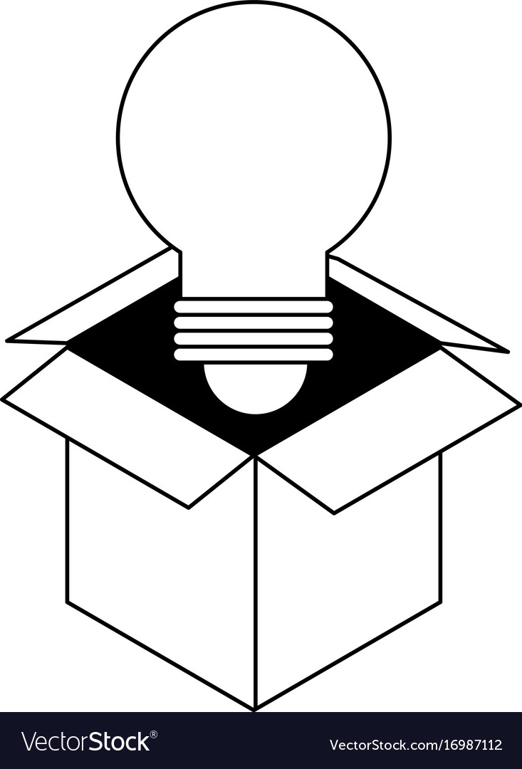 Regular lightbulb coming out of box icon image