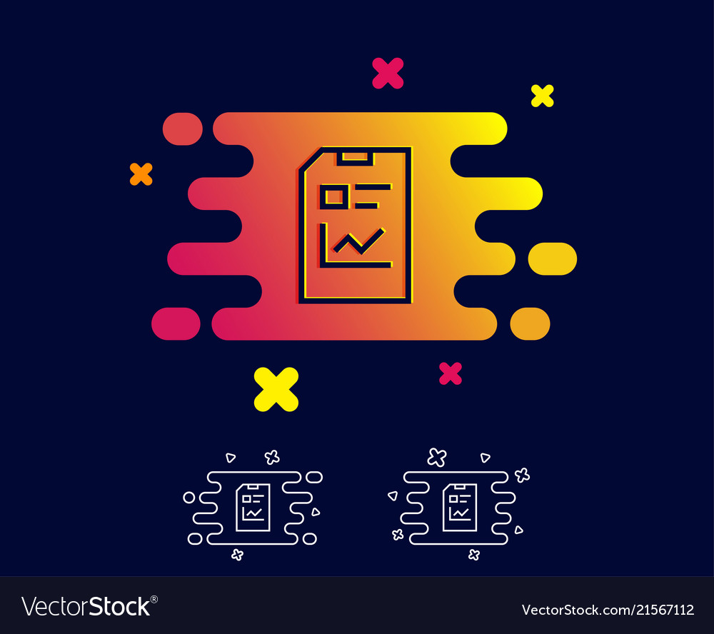 Report document line icon file sign vector image Report document line icon file sign