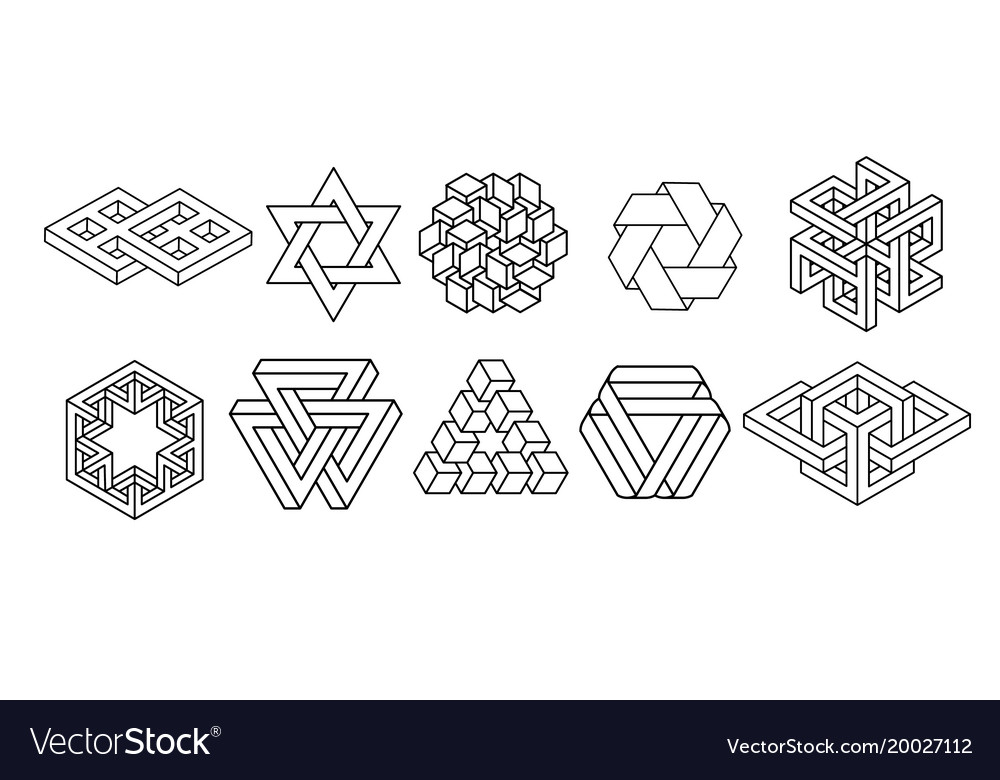 Sacred geometry symbols collection Royalty Free Vector Image