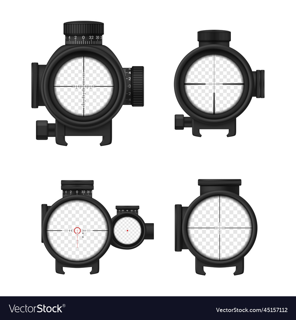 Sniper scope sight with measurement mark set Vector Image