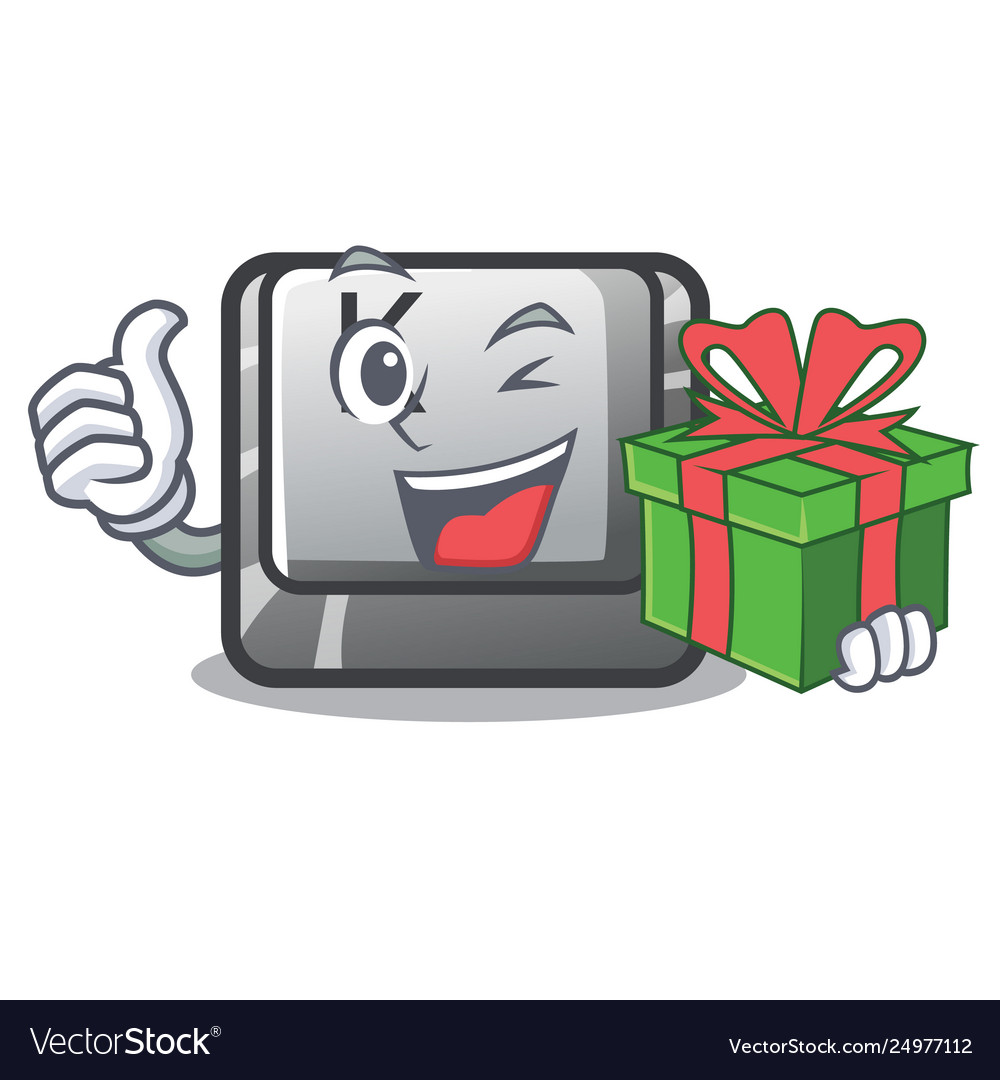With gift button k on a character computer