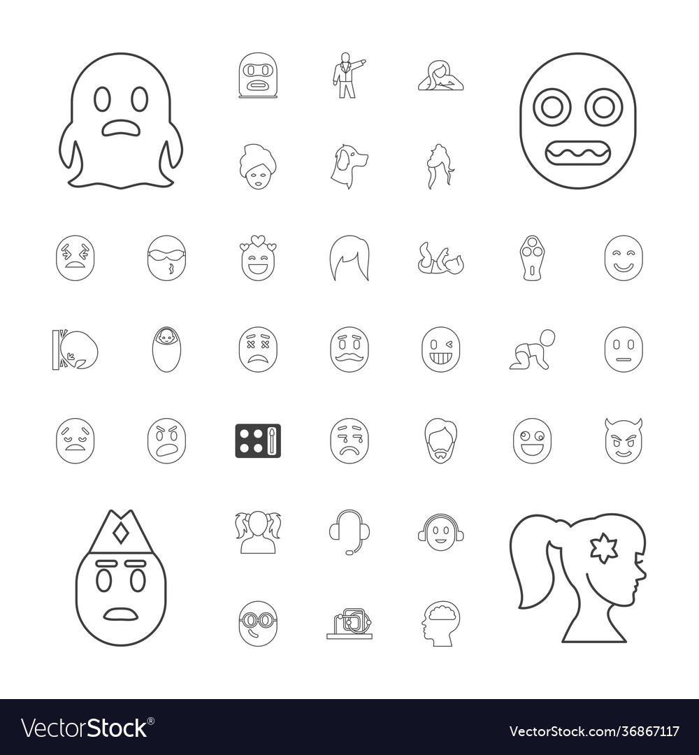 37 face icons Royalty Free Vector Image - VectorStock