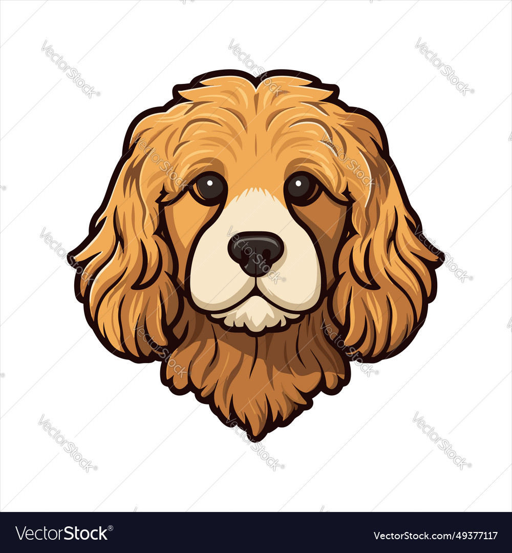 Cockapoo dog breed cute cartoon kawaii character Vector Image