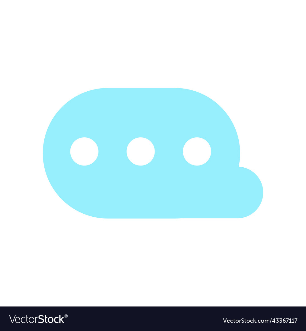 Dialogue bubble with dots semi flat color object