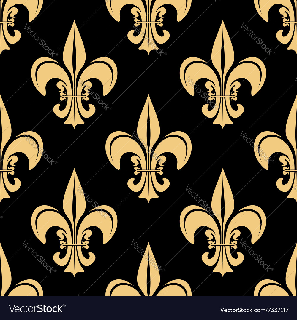 Gold and black french seamless pattern Royalty Free Vector