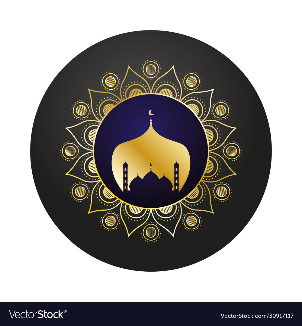 Golden mandala and taj mahal ramadan kareem