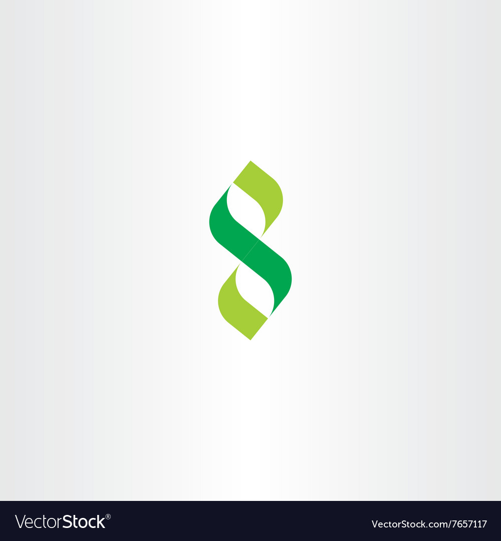 Green letter s 8 number eight icon Royalty Free Vector Image