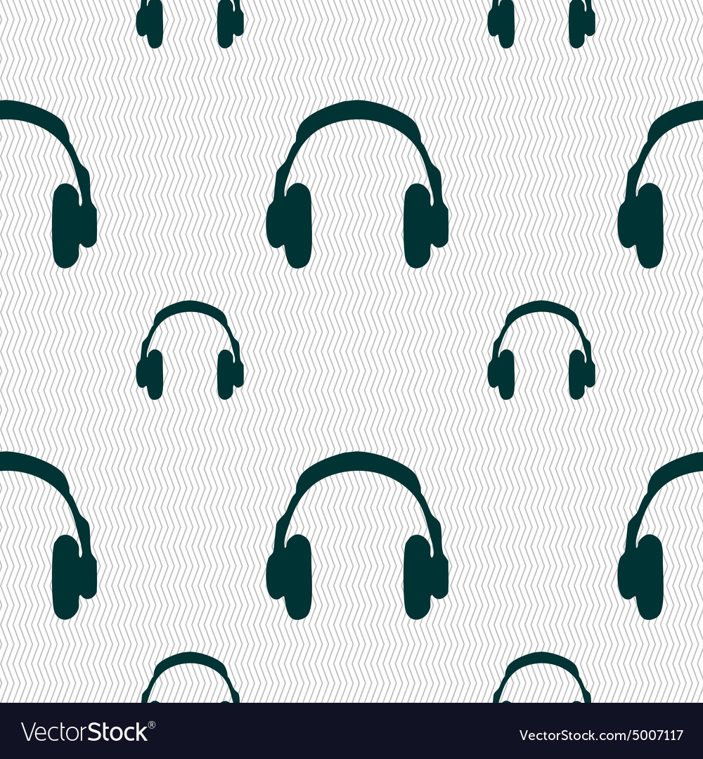 Headsets icon sign seamless pattern with geometric