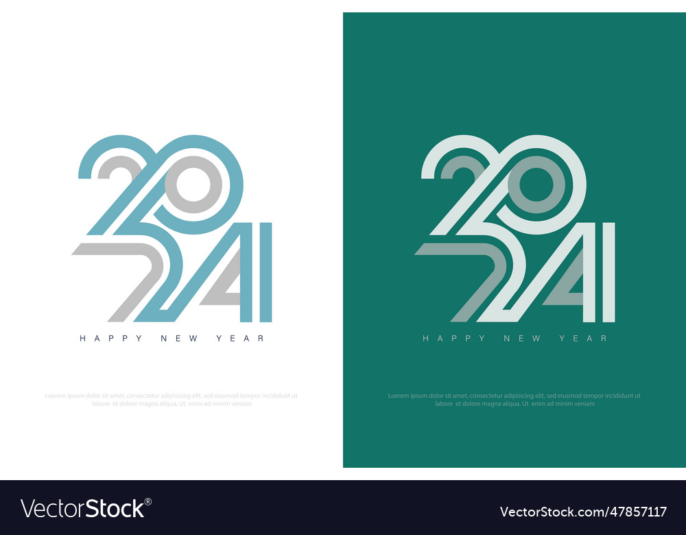 Line art number 2024 design to celebrate
