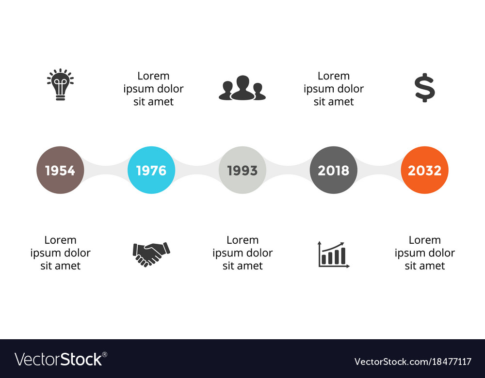 Metaball timeline infographic diagram Royalty Free Vector