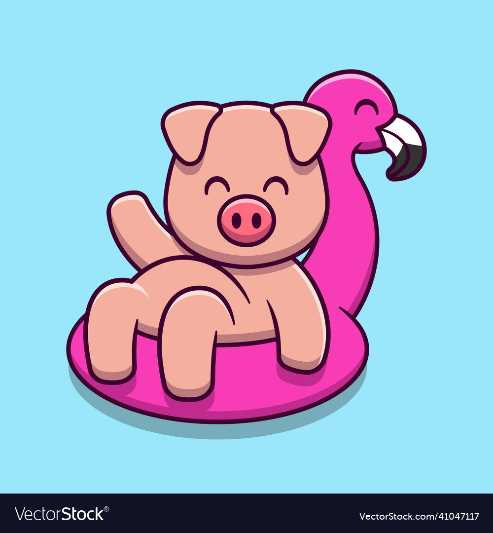Pig with Flamingo Float