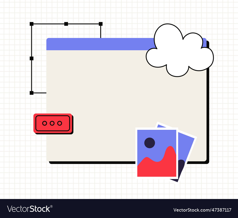Retro interface for computer concept vector image Retro interface for computer concept