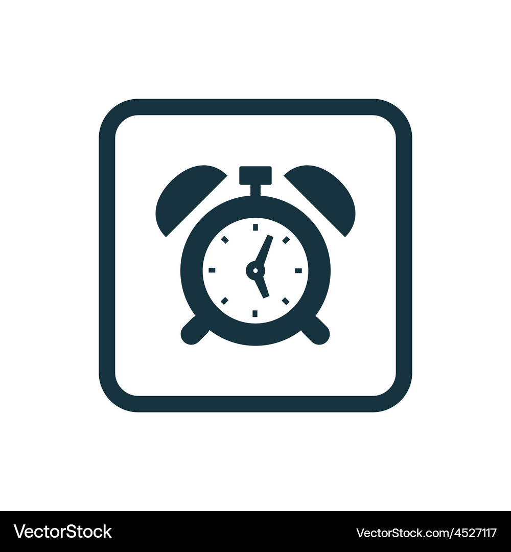 Rounded Alarm Clock Icon Royalty Free Vector Image