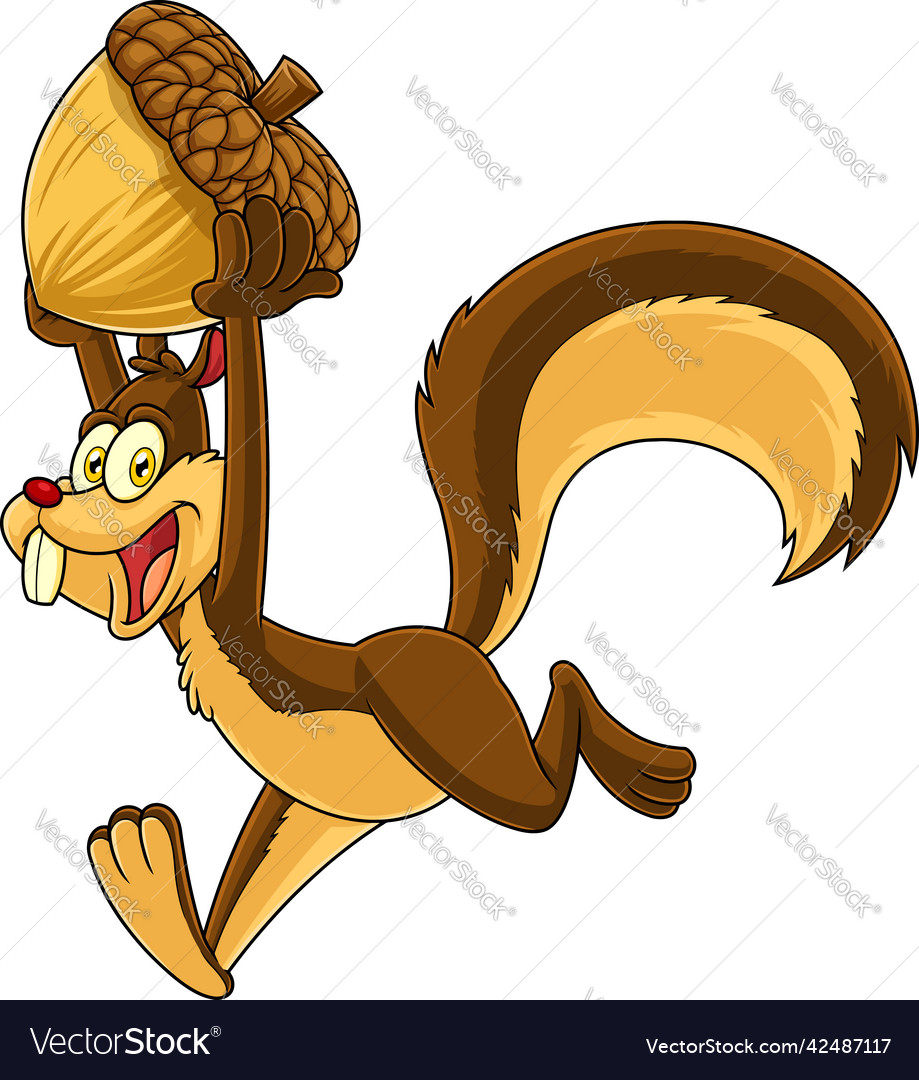 Running Squirrel with Acorn