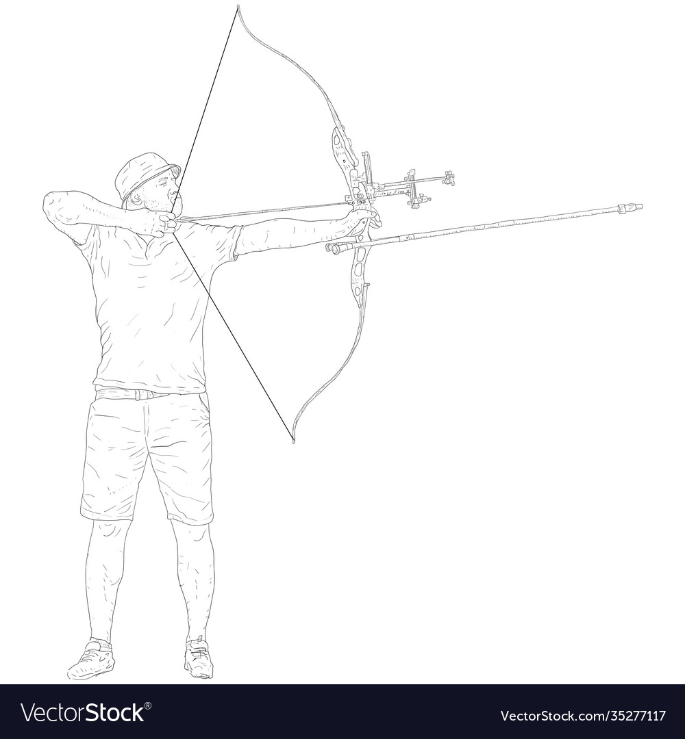 Sketches silhouettes attractive fmale archer Vector Image Sketches silhouettes attractive fmale archer