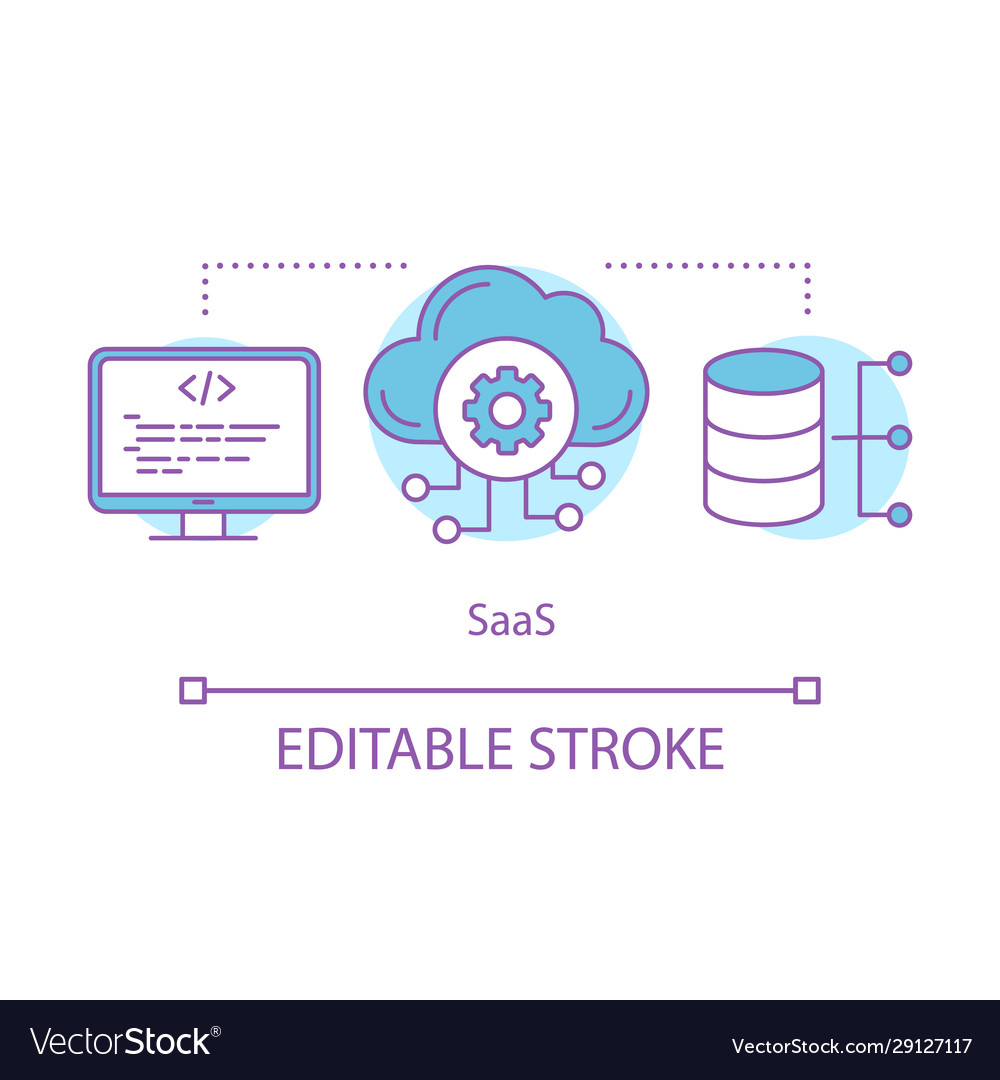 Software as service concept icon Royalty Free Vector Image