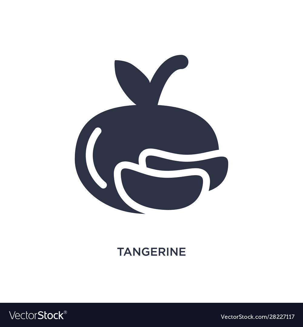 Tangerine icon on white background simple element vector image Tangerine icon on white background simple element