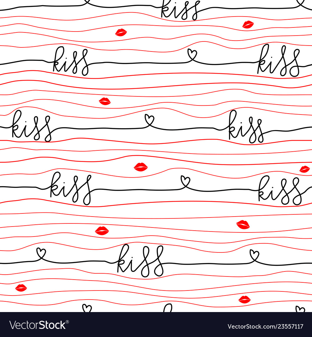 Valentines day simple line seamless pattern Vector Image Valentines day simple line seamless pattern