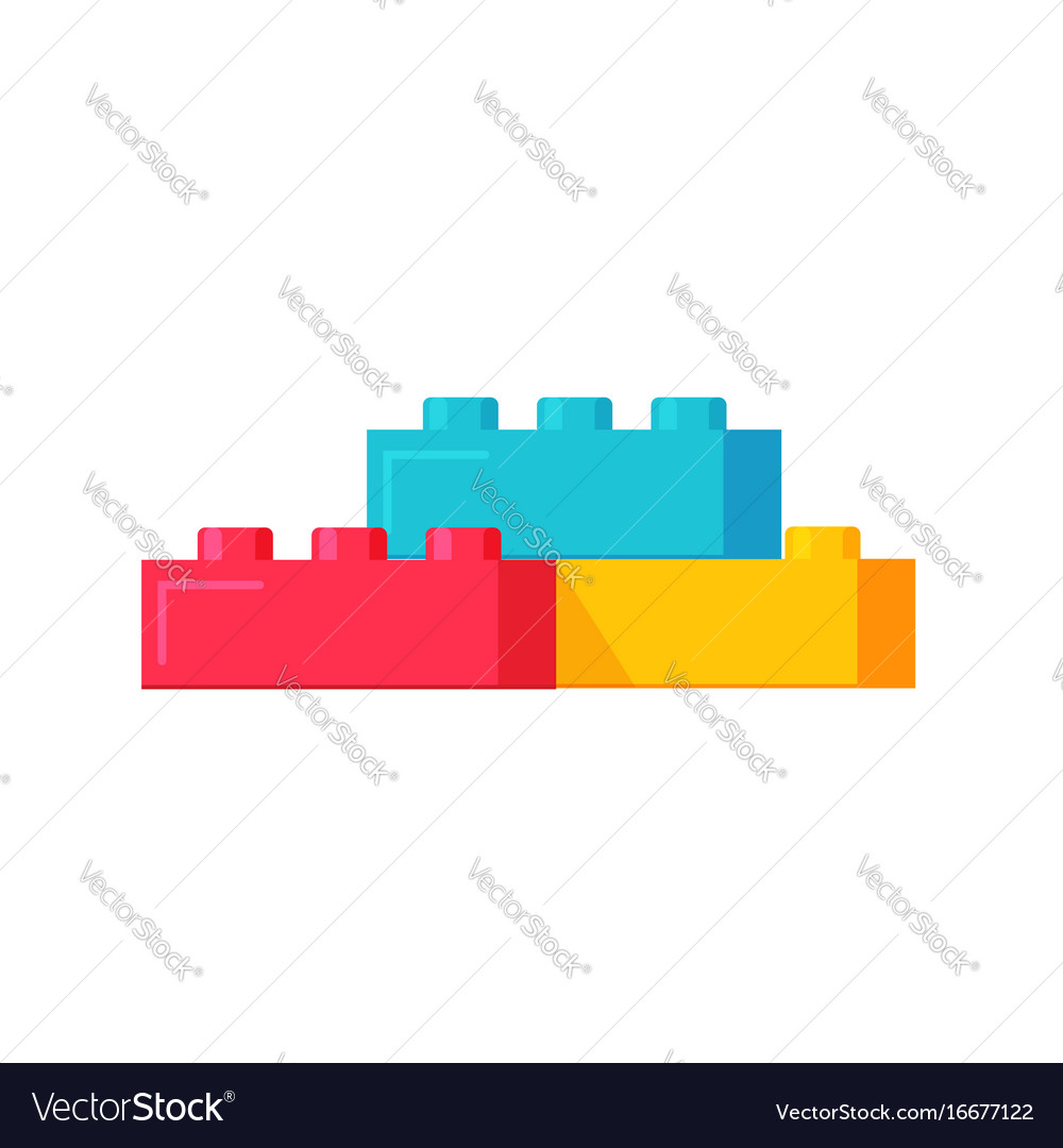 Blocks constructor toys flat Royalty Free Vector Image