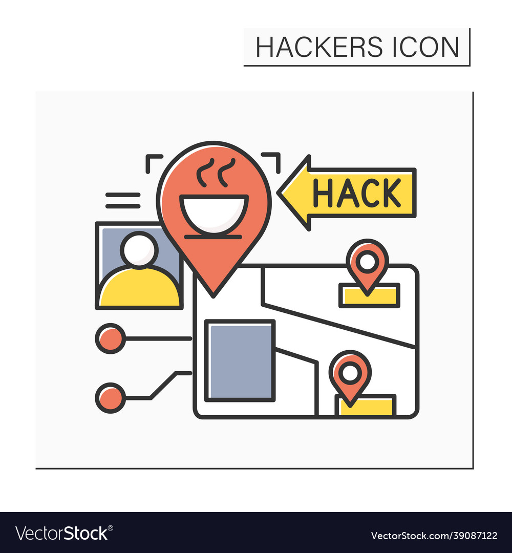 Hacker attack color icon