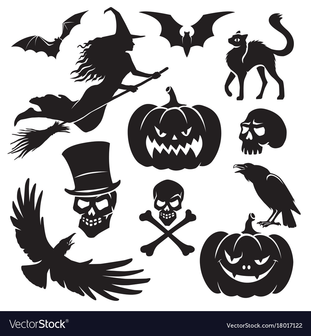 Halloween Silhouettes Royalty Free Vector Image