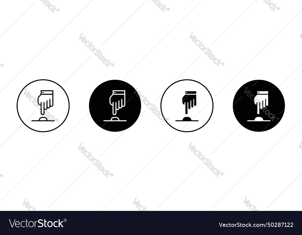 Hand push button icon vector image Hand push button icon