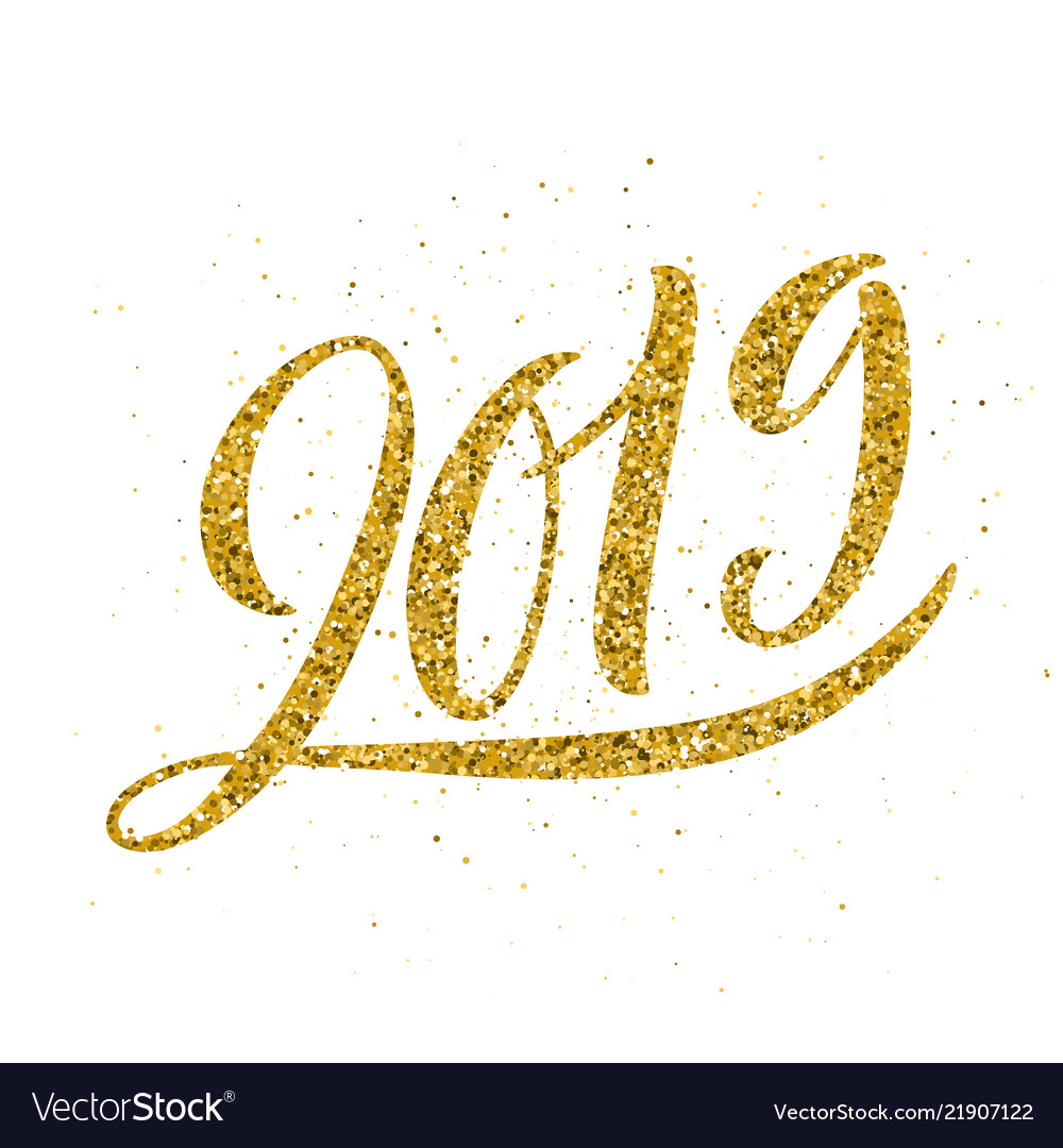 Happy new 2019 year greeting vector image Happy new 2019 year greeting