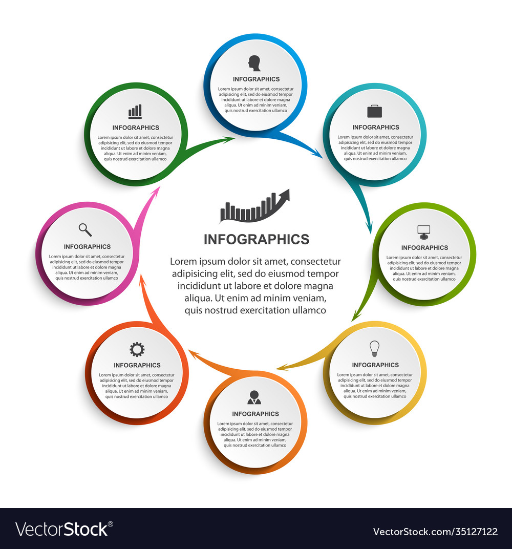 Infographics template with arrows for business vector image Infographics template with arrows for business
