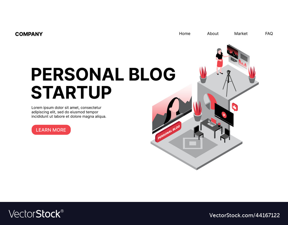 Personal blog startup vlogging horizontal web