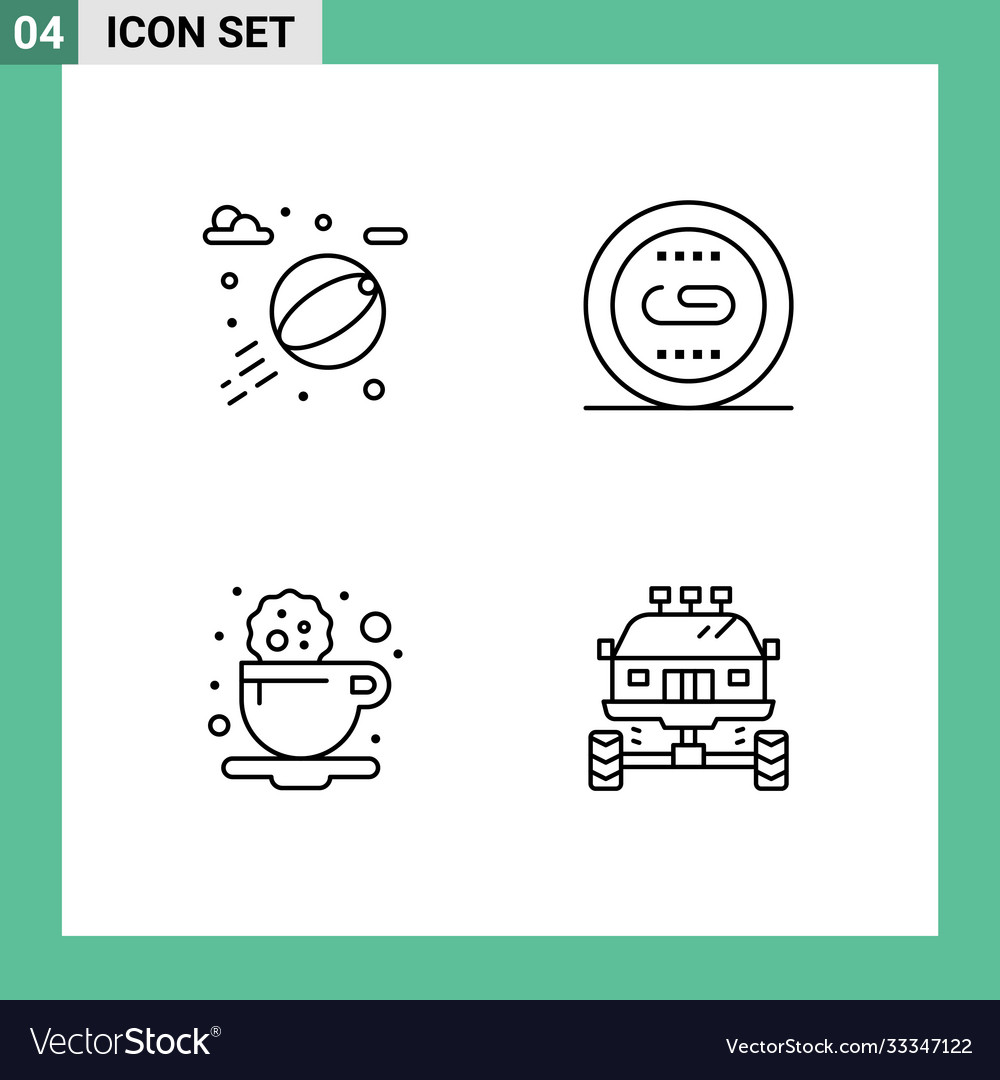 Pictograph set 4 simple filledline flat colors